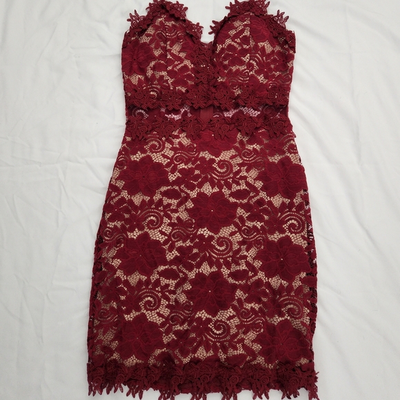 Red Laced Dress - Picture 2 of 2
